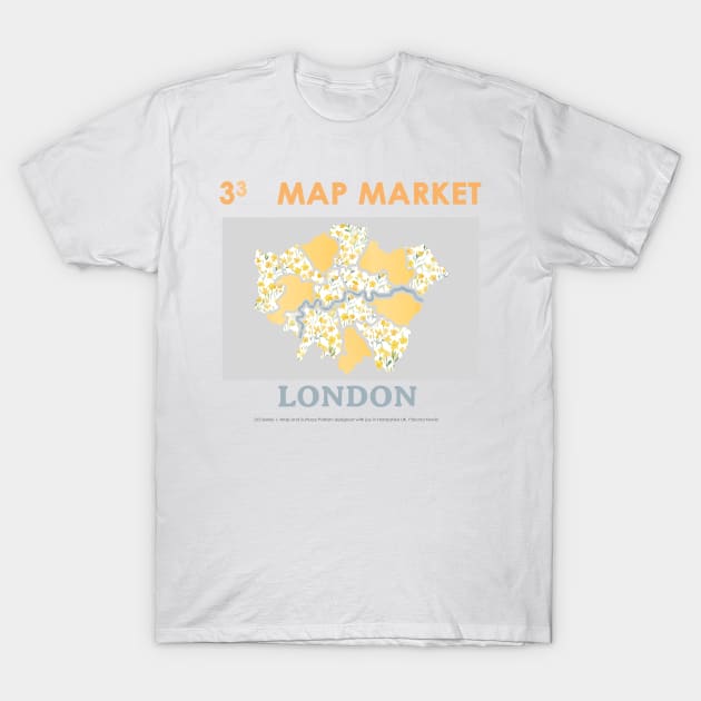 London Map - Full Size T-Shirt by Paloma Navio